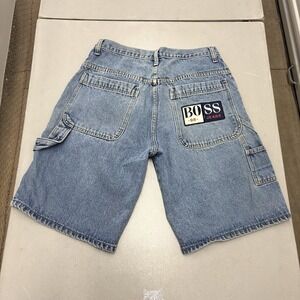 BOSS Vintage Embroidered Carpenter Blue Denim Jorts Size 30